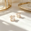 A pair of freshwater pearl ear studs s925, silver needle ear studs, women's ins style versatile new products, traditional Chinese style earrings with niche design ED068242 details Picture